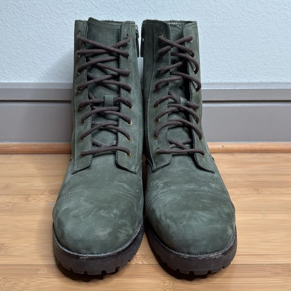 UGG Boots Waterproof Leather Olive Green & Brown Women's Size 11